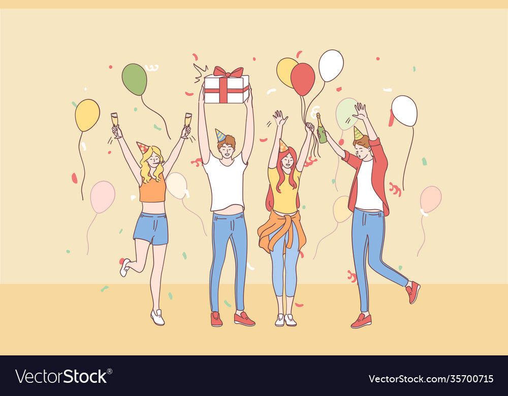 Celebrating party birthday concept Royalty Free Vector Image