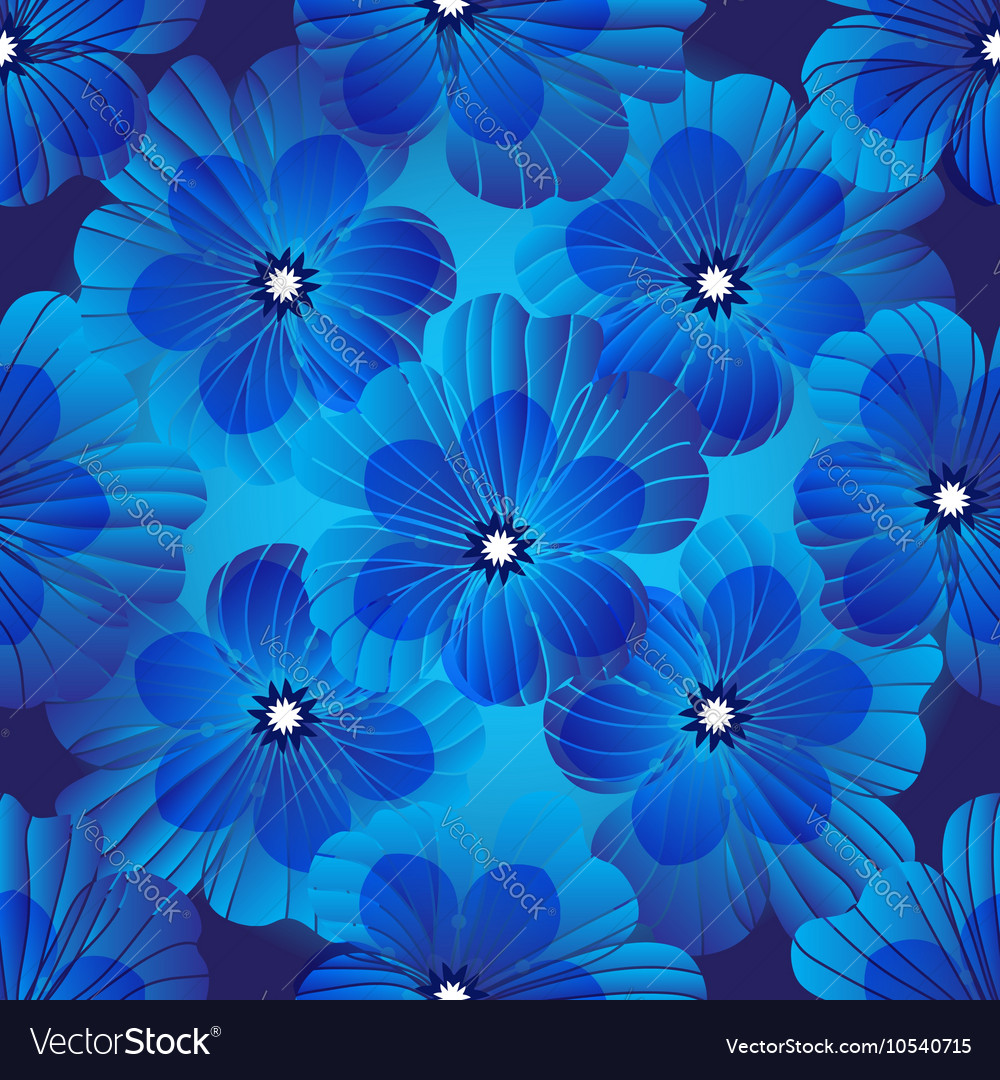 Dark blue floral seamless pattern