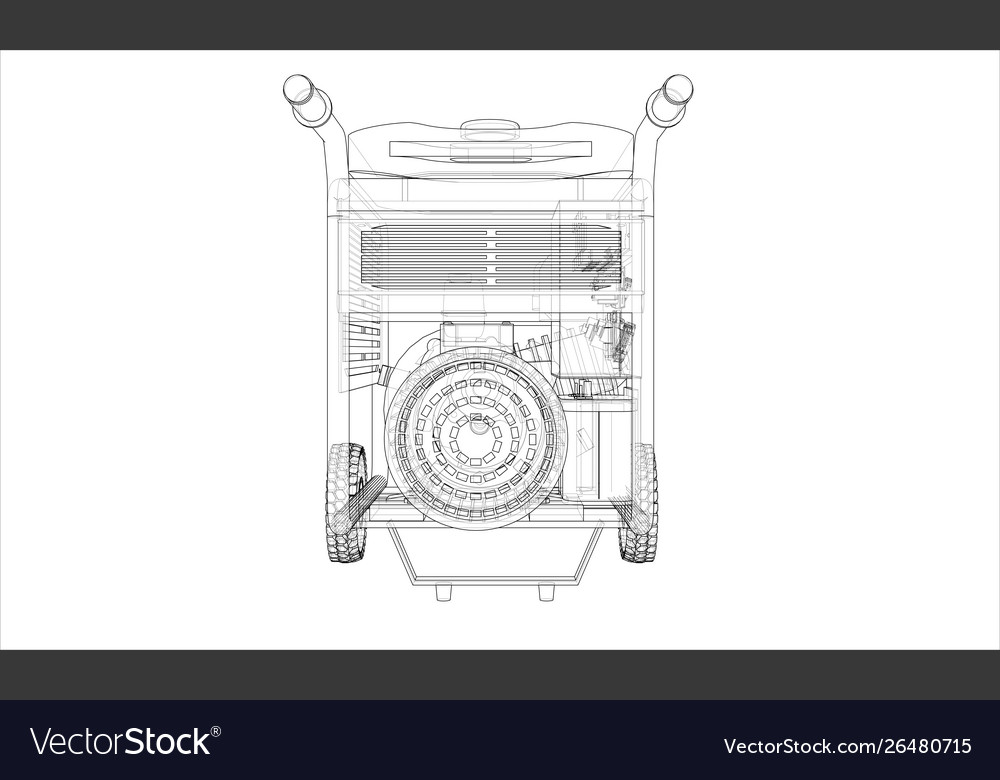 Outline portable gasoline generator Royalty Free Vector