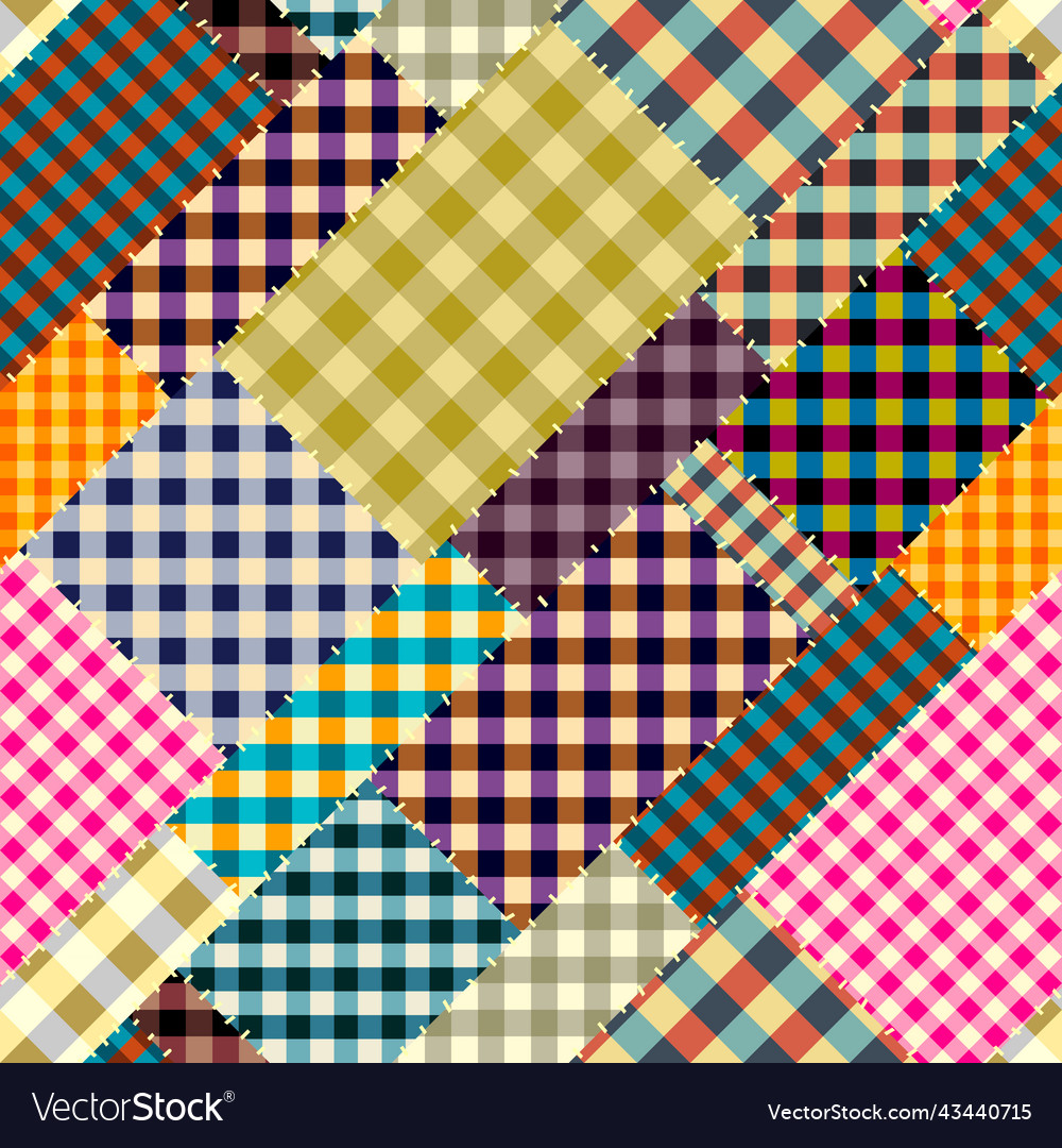 Patchwork textile pattern seamless quilting Vector Image