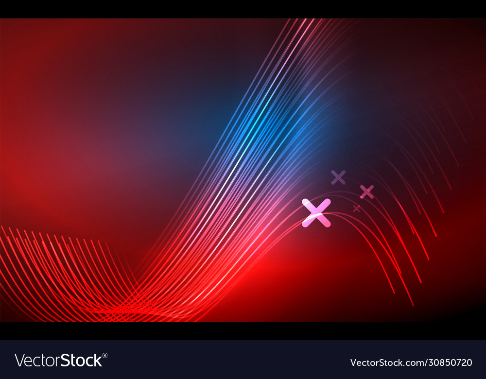 Abstract background - blue neon line design Vector Image