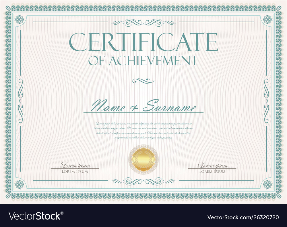 Certificate or diploma retro vintage template Vector Image