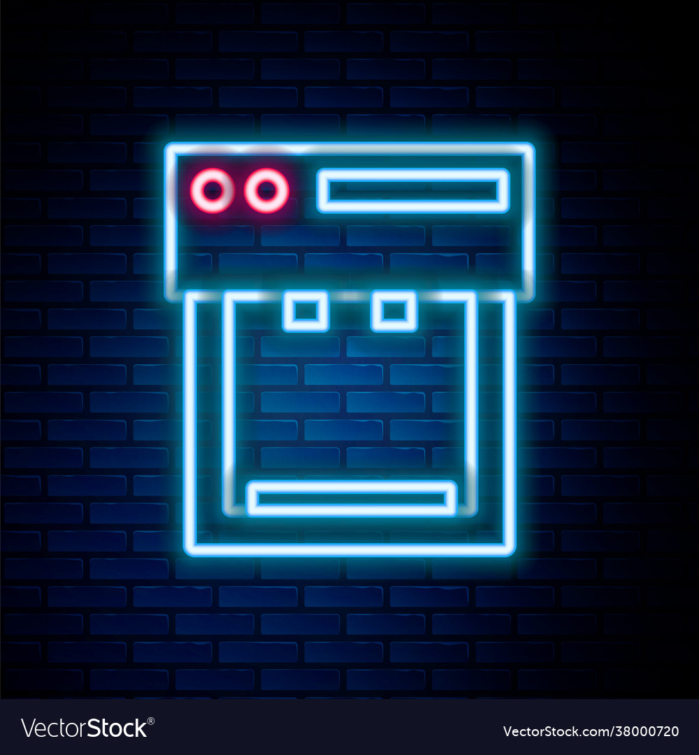 Glowing Neon Line Coffee Machine Icon Isolated Vector Image