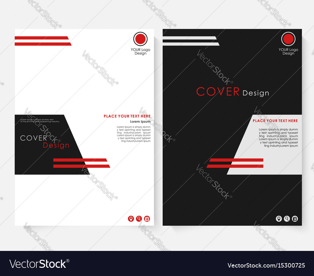 black square annual report cover design template vector image report design template