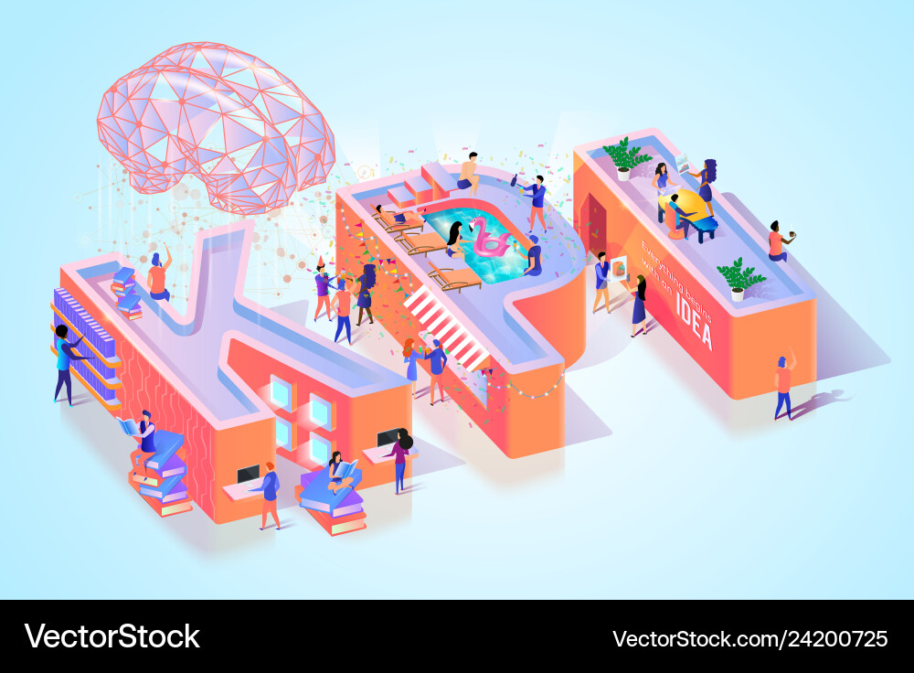 Business Data Kpi Review Idea Typography Banner Vector Image