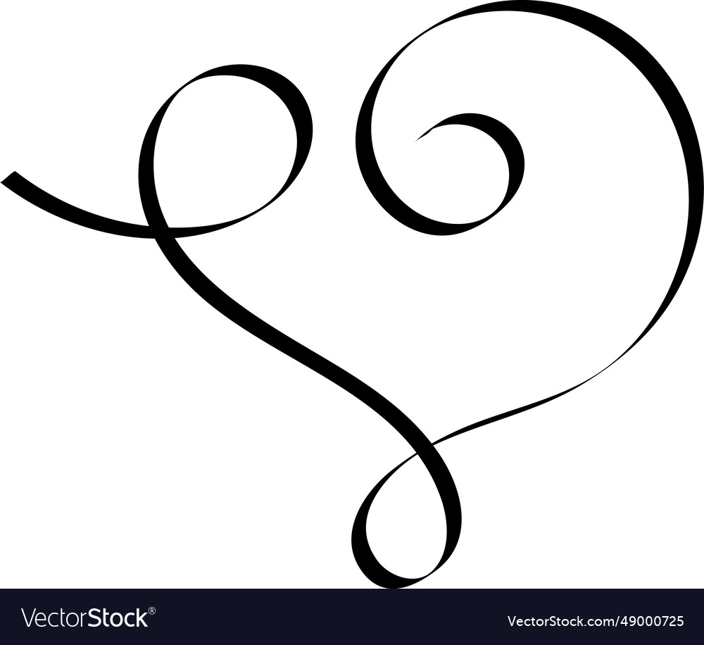 Calligraphy heart icon Royalty Free Vector Image