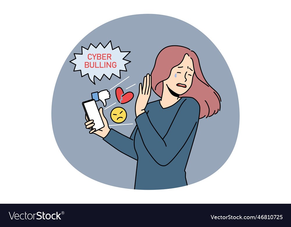 Cyber bullying and online crime concept Royalty Free Vector