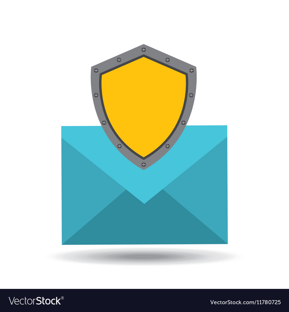 Email concept protection shield icon Royalty Free Vector