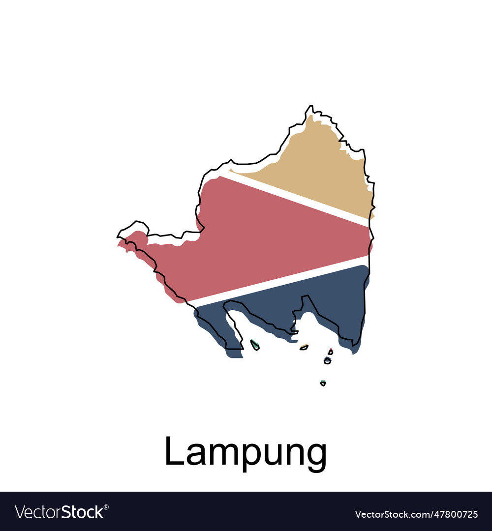 Map of lampung design world international Vector Image