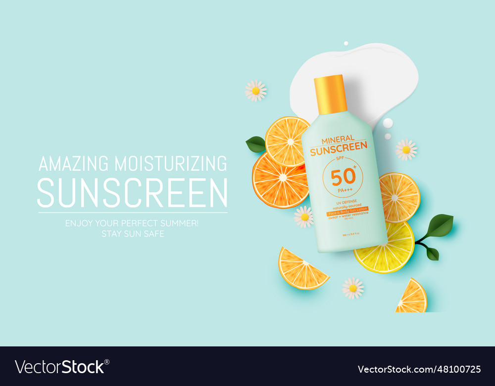 Protection Cosmetic Products Designsunscreen Vector Image