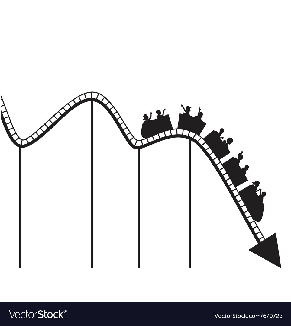 Roller coaster graph Royalty Free Vector Image