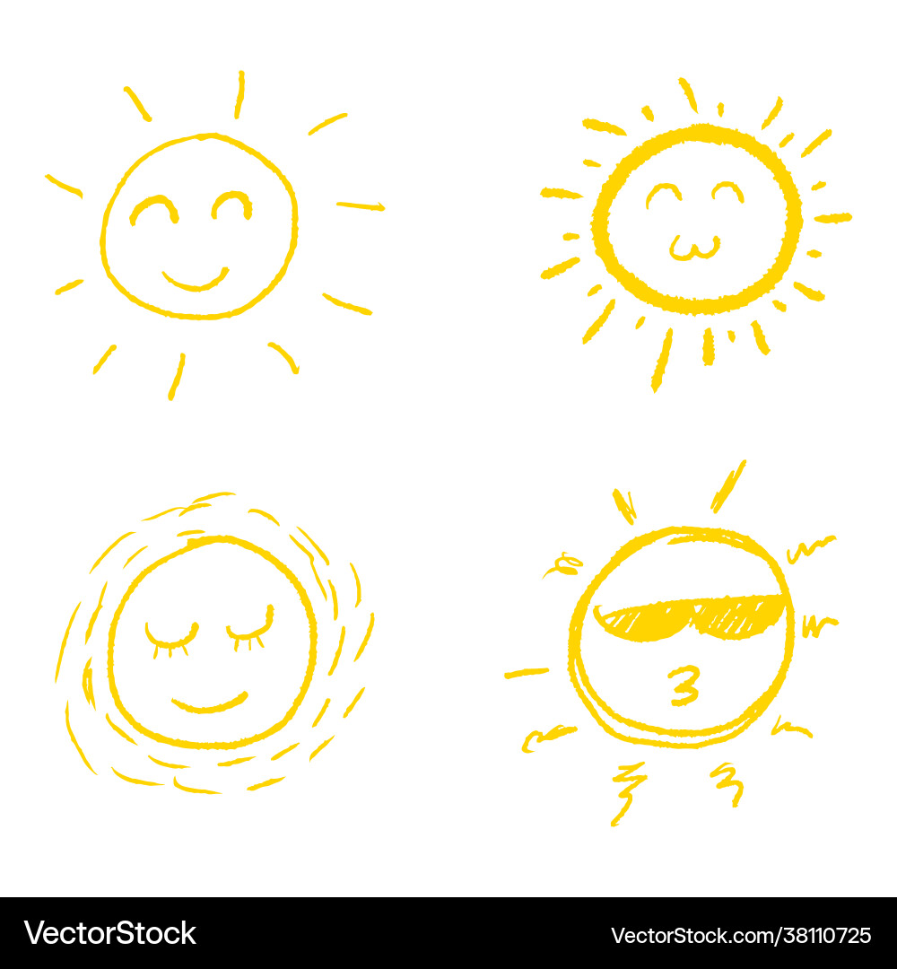 Set doodle sundesign elements Royalty Free Vector Image