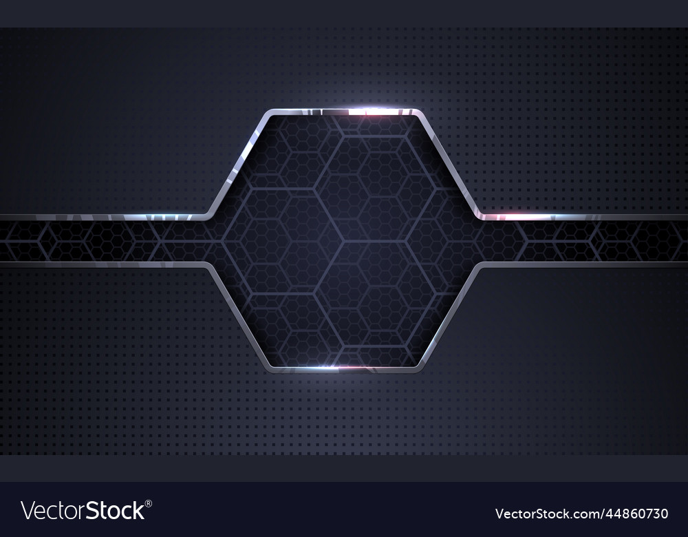 Abstract Metal Background With Hexagonal Pattern Vector Image Abstract Metal Background With Hexagonal Pattern Vector Image