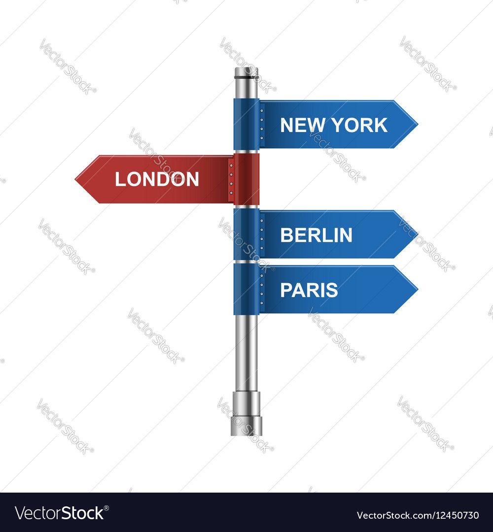 direction city road signs arrows isolated on vector image