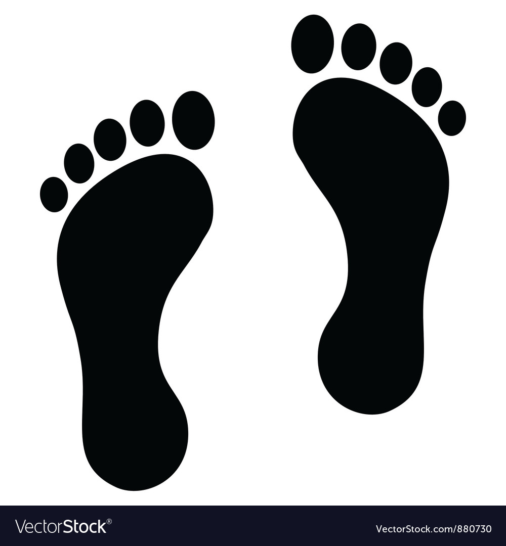 Footprint black Royalty Free Vector Image VectorStock