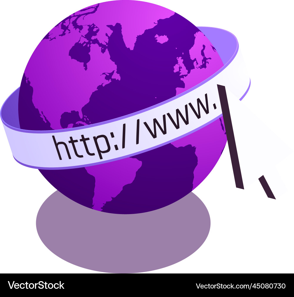 Isometric seo planet composition Royalty Free Vector Image