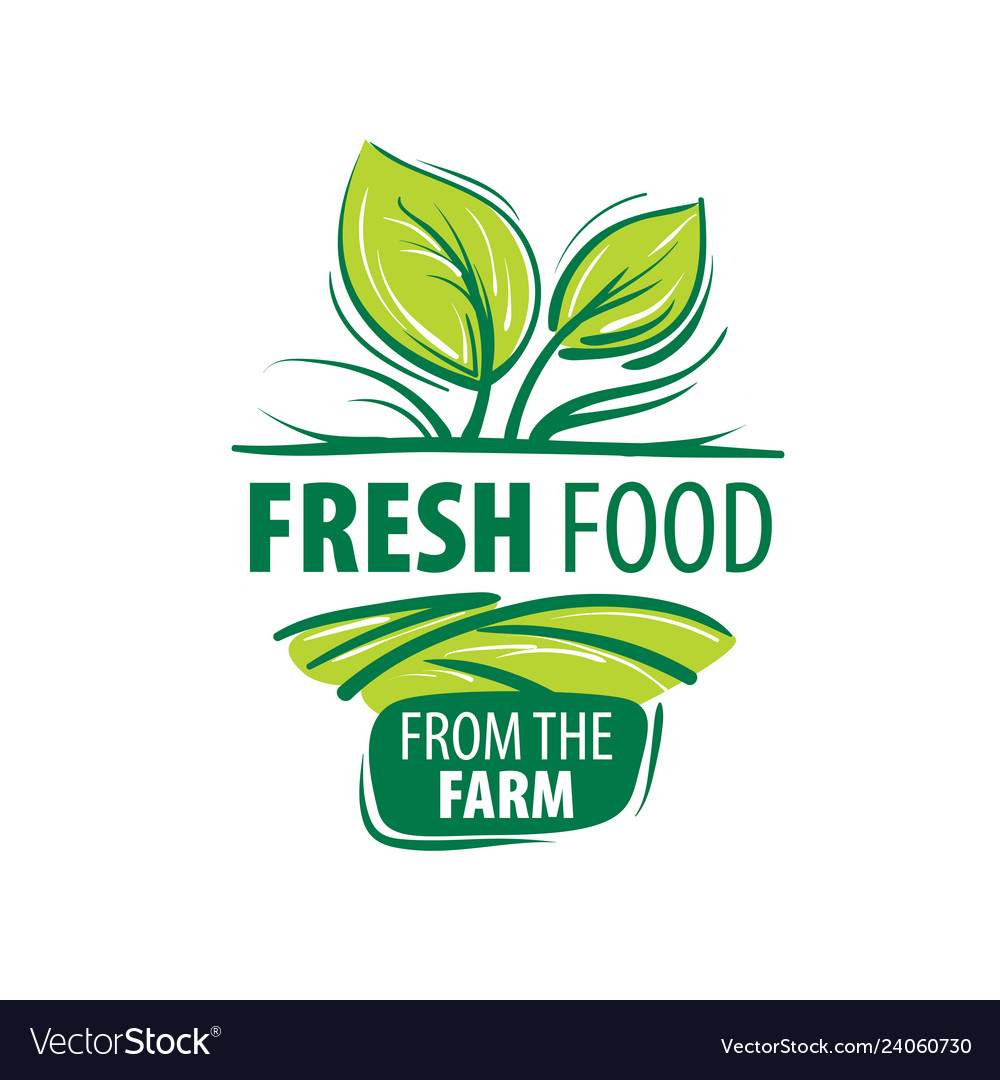 Logo fresh food from farm Royalty Free Vector Image