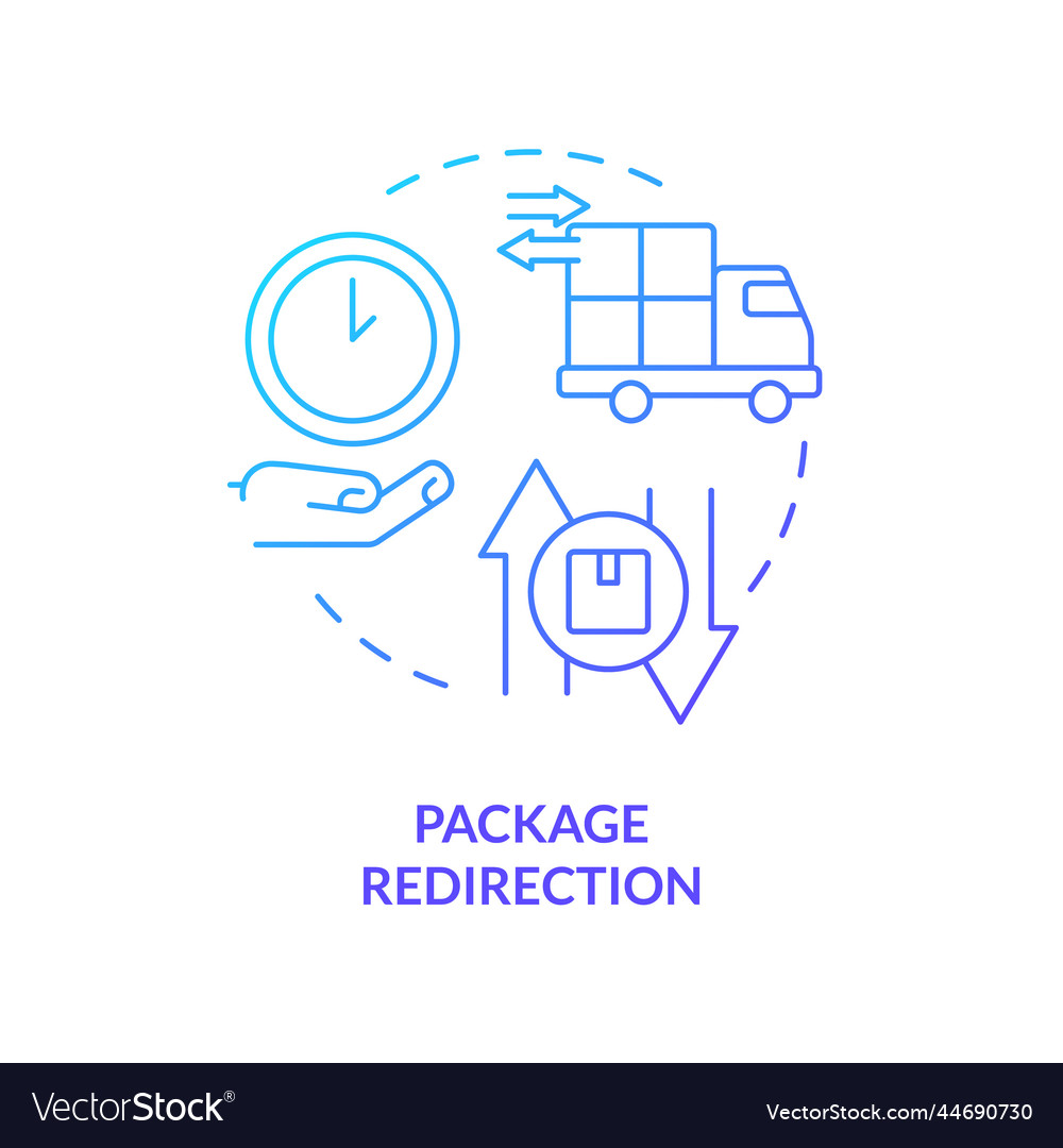 Package redirection blue gradient concept icon Vector Image