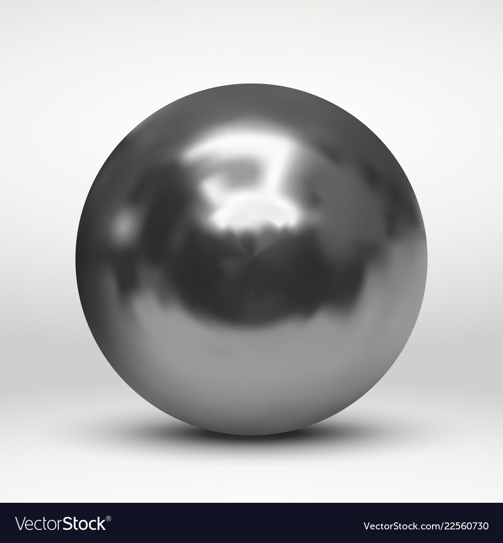 Silver ball over white background Royalty Free Vector Image