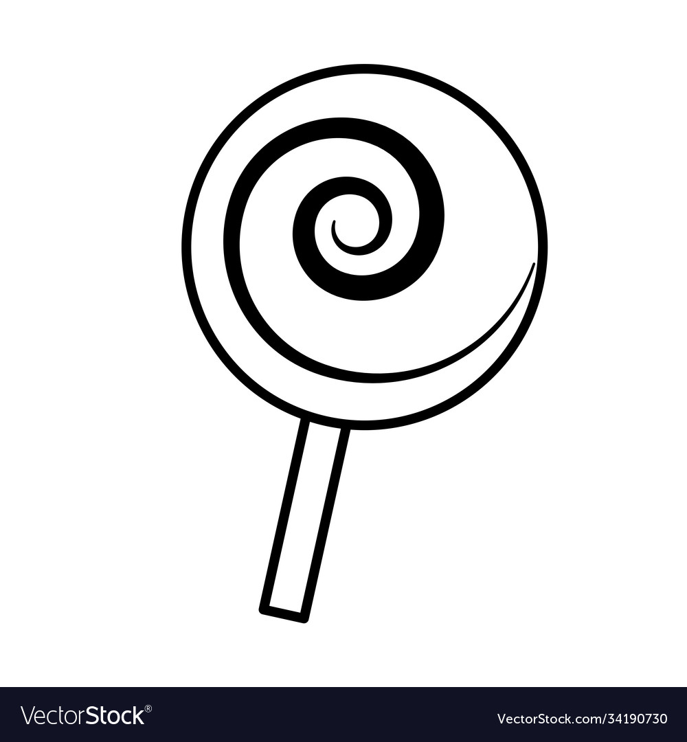 Spiral candy in stick pop art comic style line Vector Image