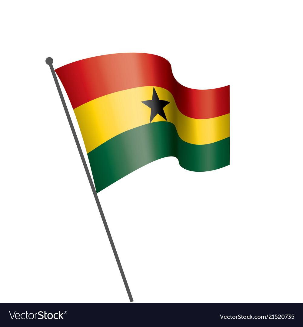 Ghana flag on a white Royalty Free Vector Image