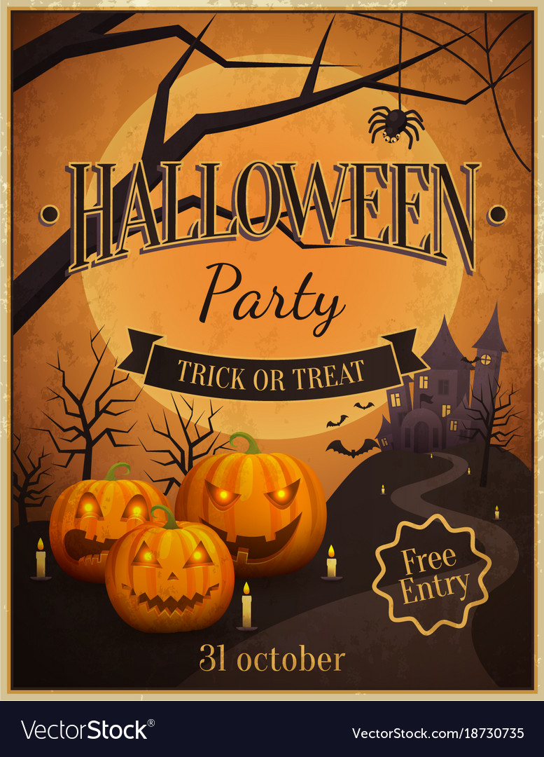 Halloween party trick or treat Royalty Free Vector Image