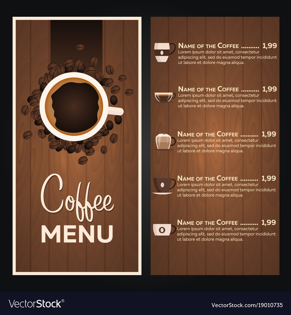 Restaurant cafe menu coffee Royalty Free Vector Image