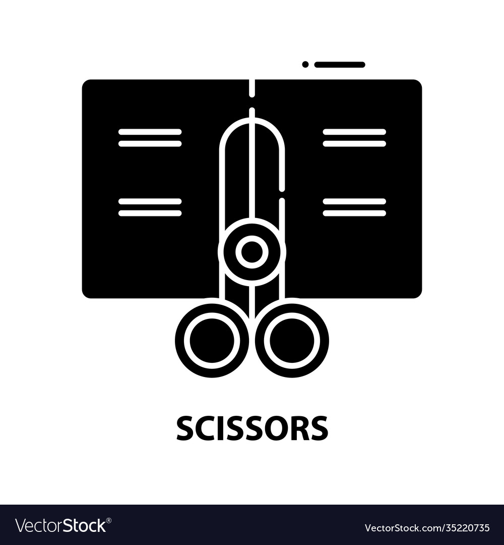 Scissors symbol icon black sign Royalty Free Vector Image