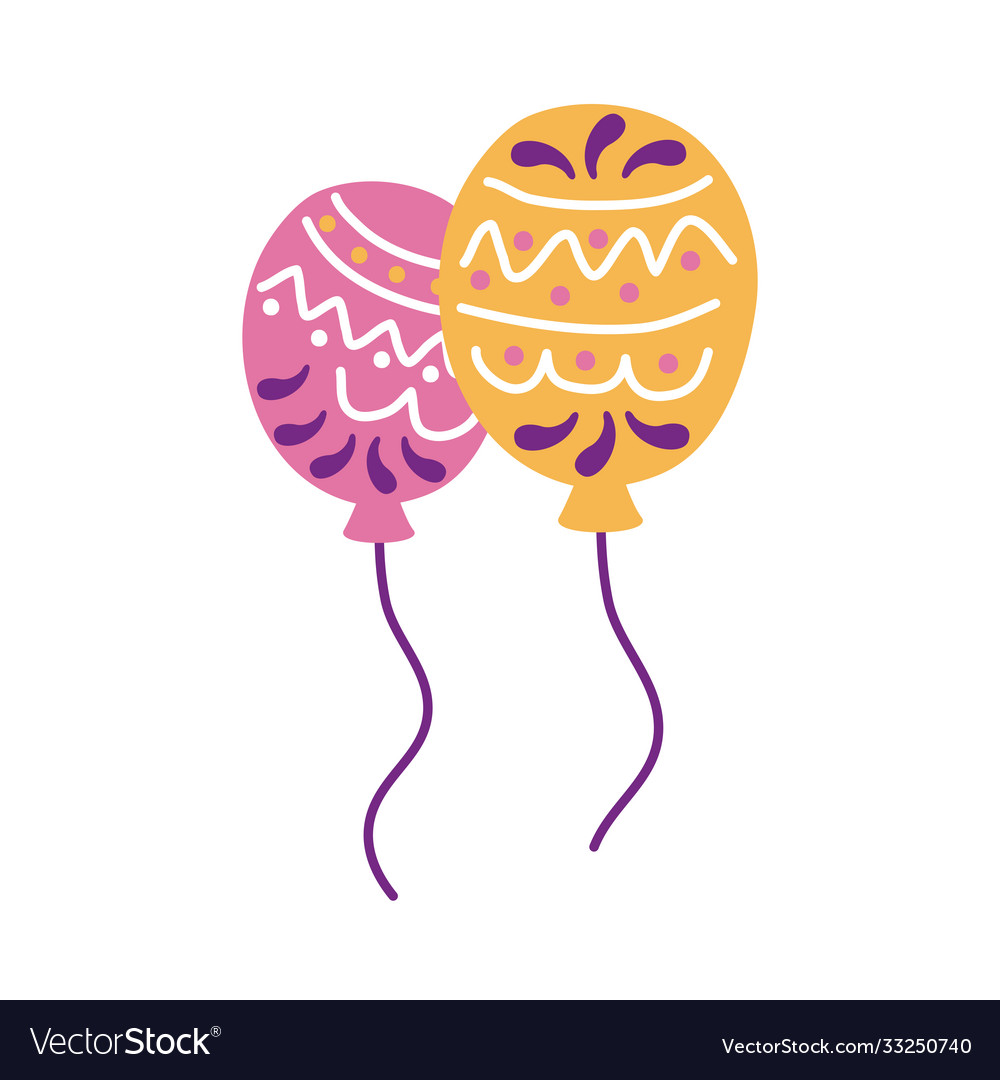 Balloons Helium Floating Flat Style Icon Vector Image