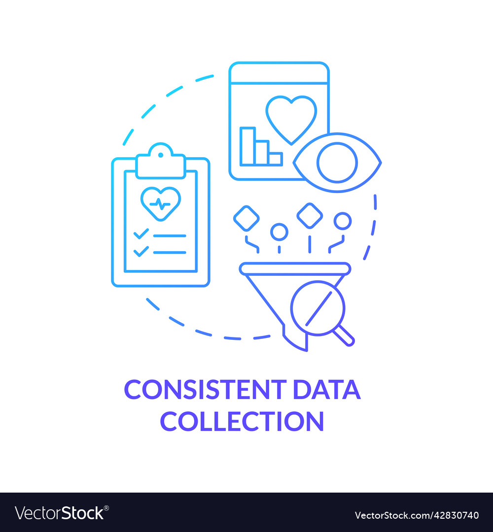 Consistent data collection blue gradient concept Vector Image