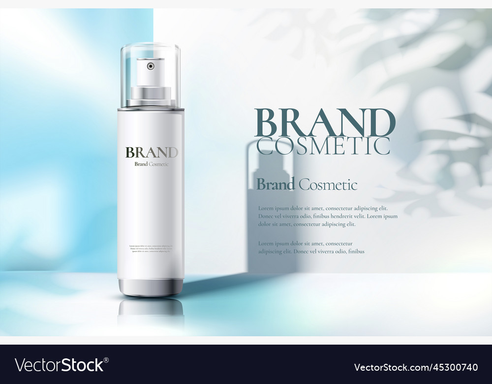 Cosmetic spray bottle ads Royalty Free Vector Image