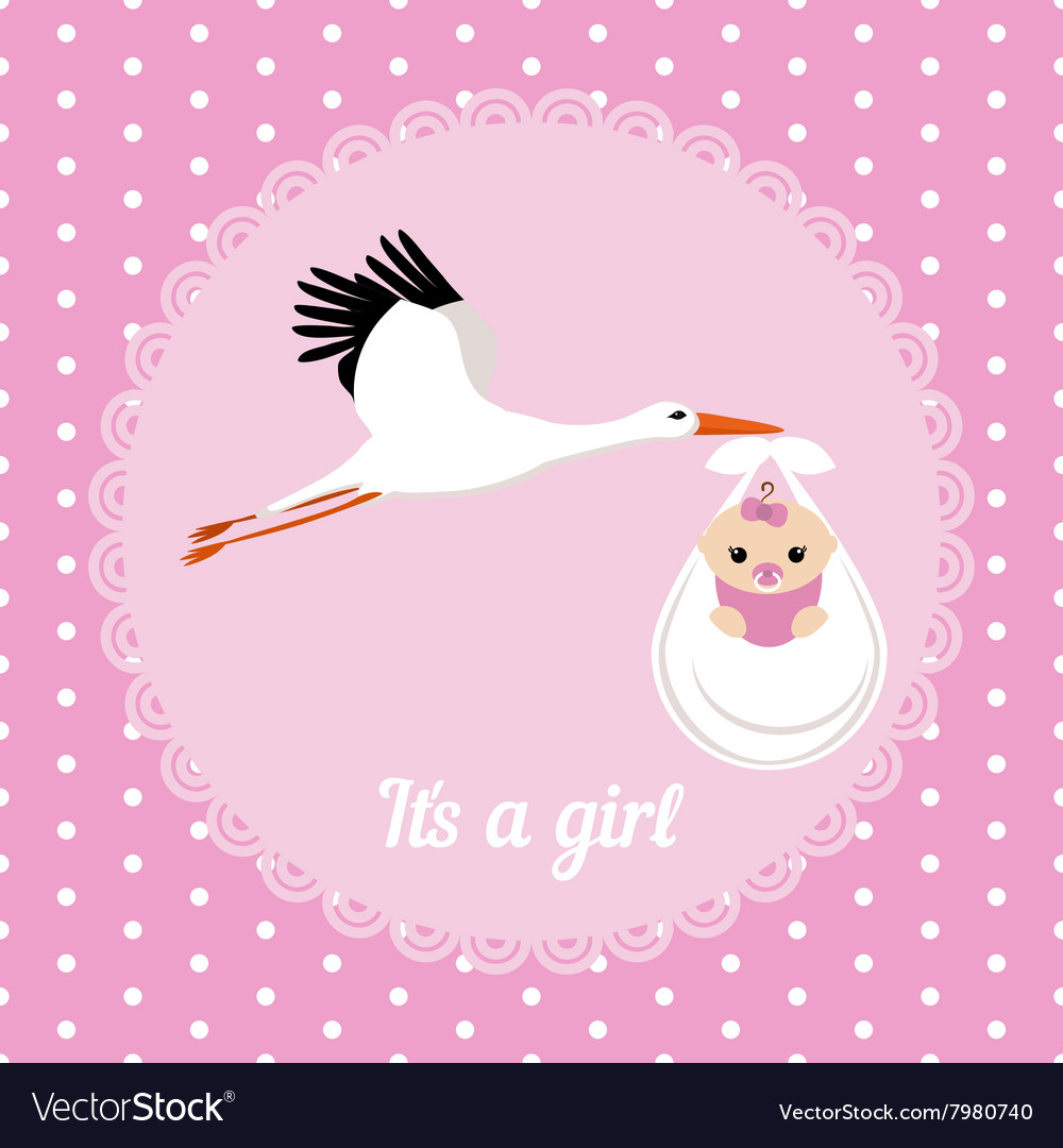 Cute baby girl card Royalty Free Vector Image - VectorStock