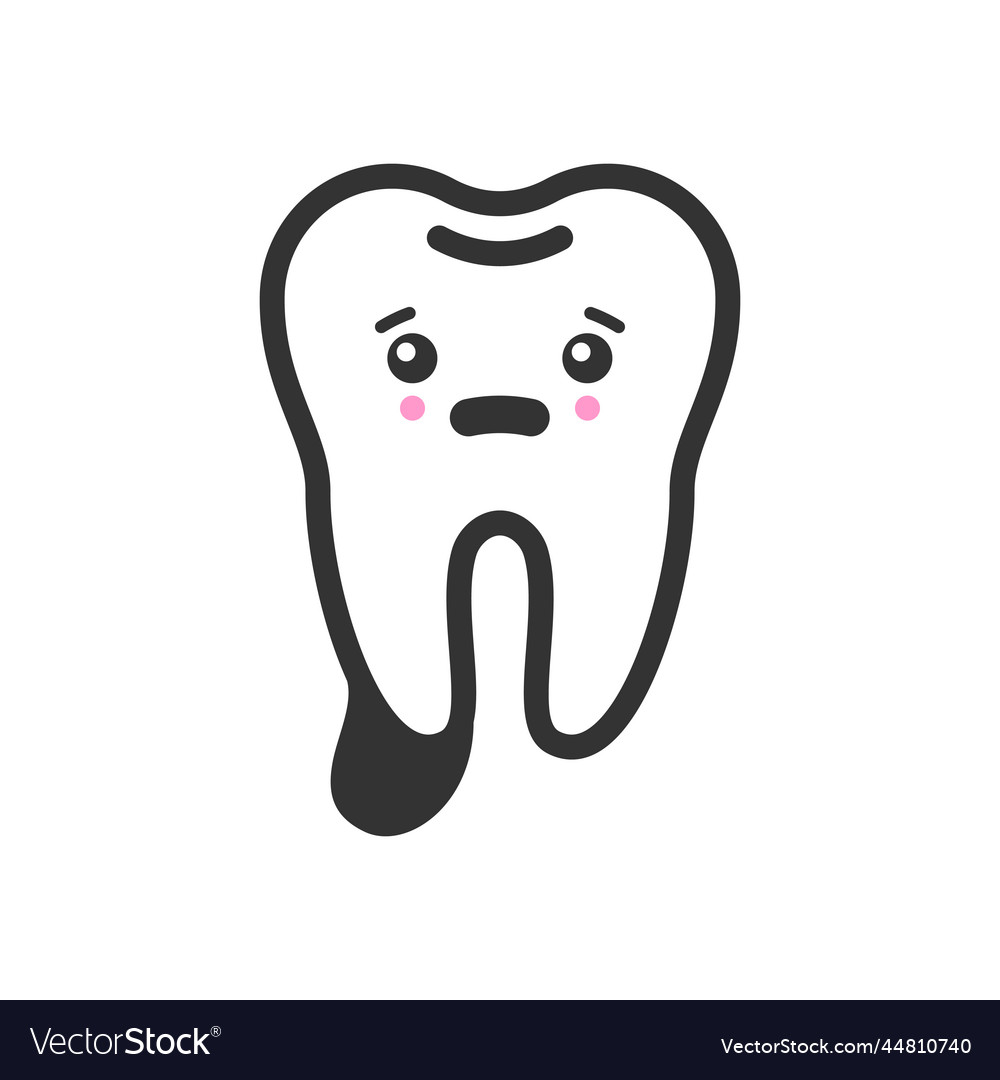 Cystic tooth with emotional face cute icon Vector Image