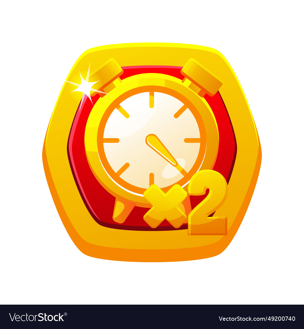 Game clock or time icon double add Royalty Free Vector Image
