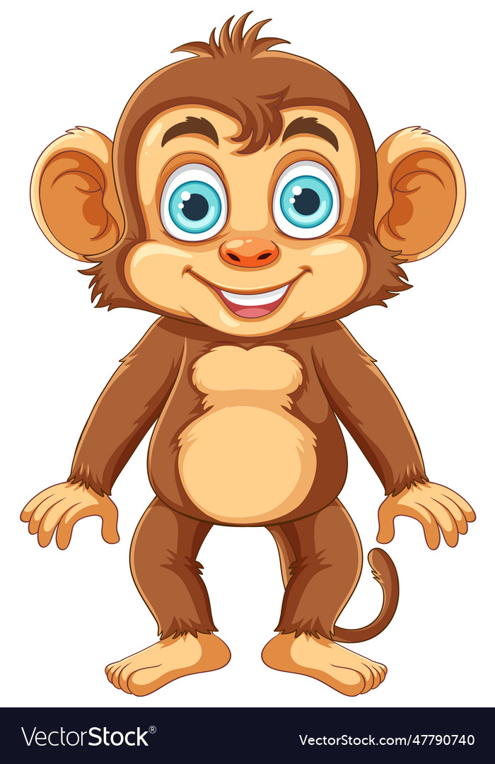 Happy monkey cartoon character Royalty Free Vector Image