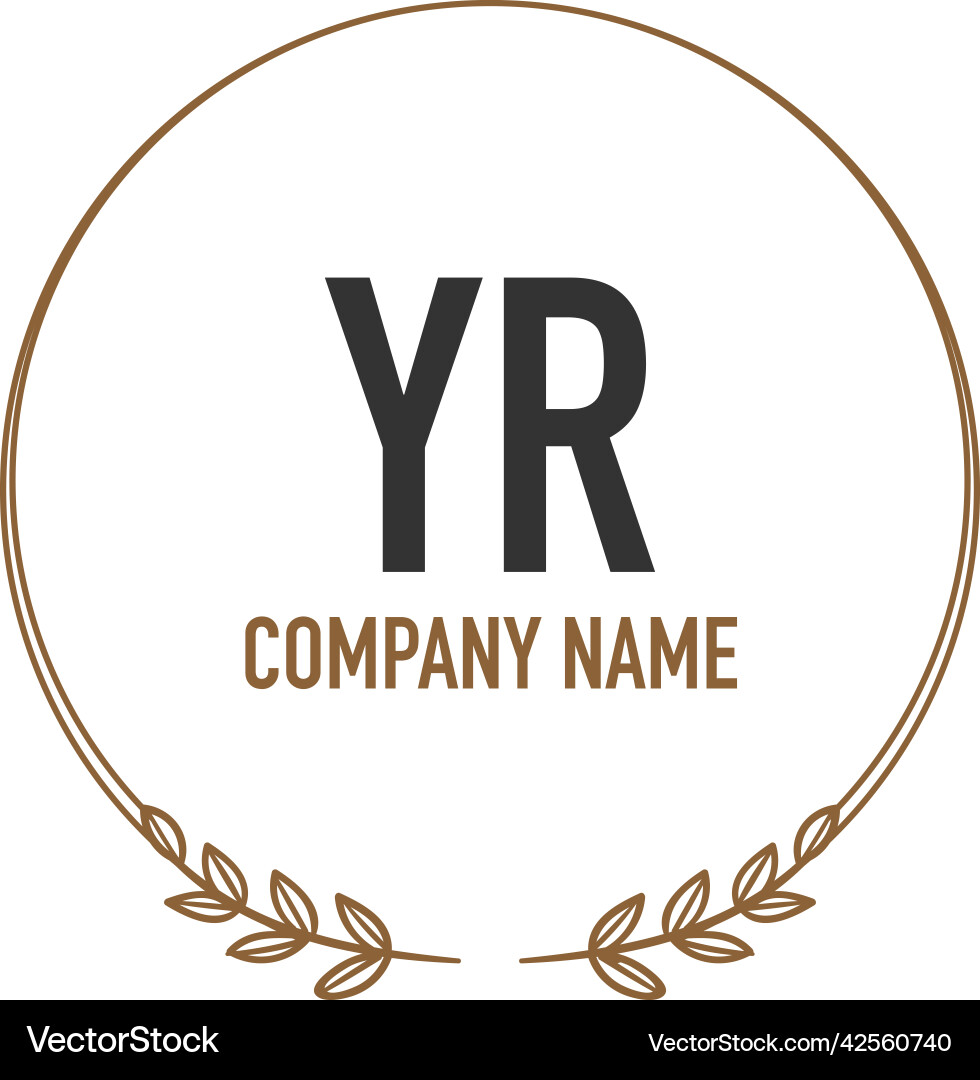 Initial letter yr vintage circle line template Vector Image