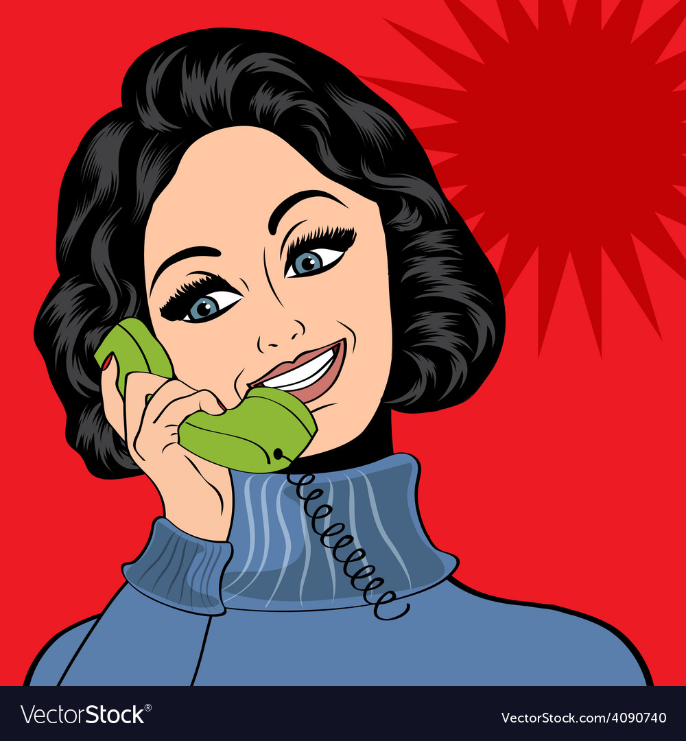 Pop art retro woman in comics style talking Vector Image