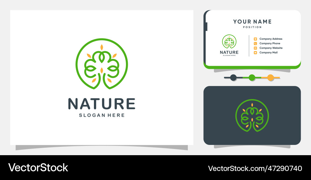 Tree logo design with creative simple concept Vector Image