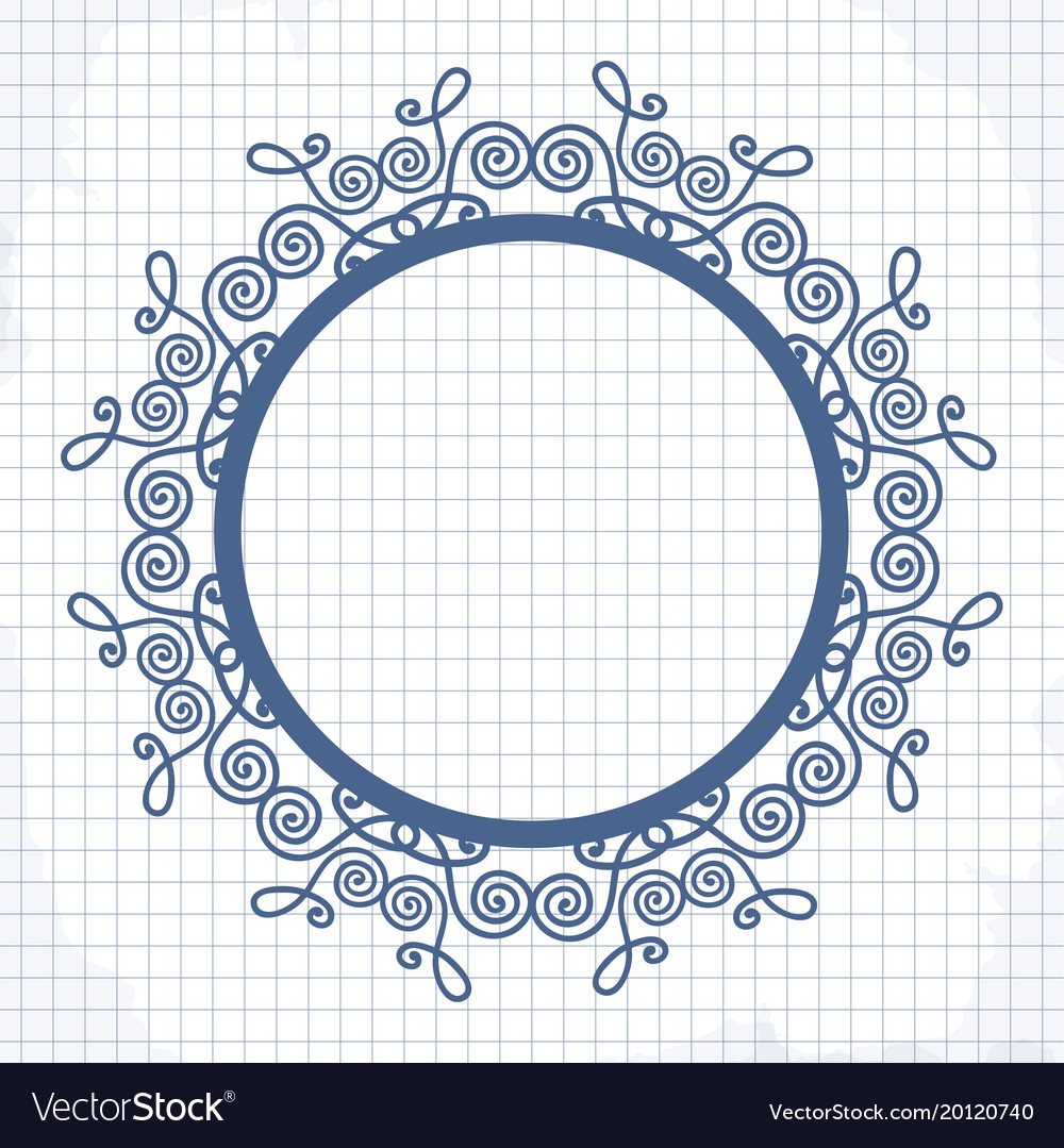 vintage circle frame vector png