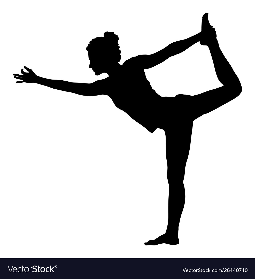 Download Woman exercises yoga yoga pose silhouette Vector Image