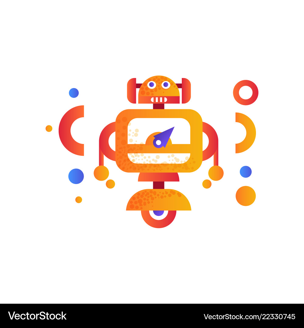 Cute robot android character artificial robotics Vector Image