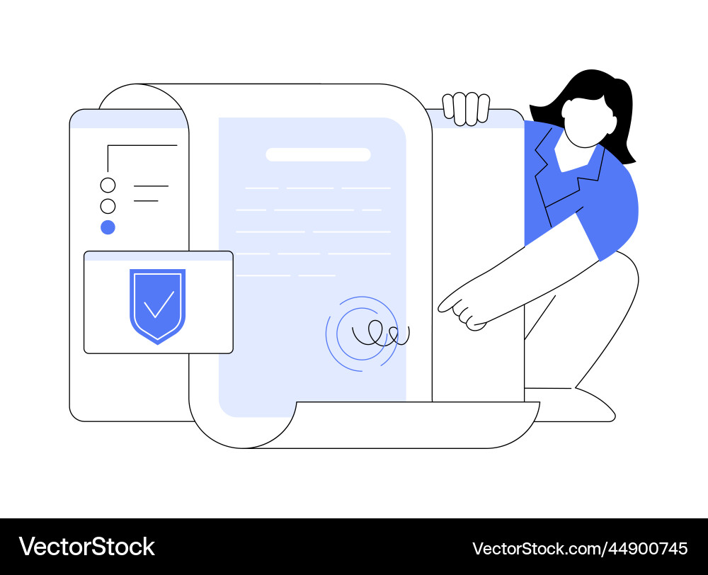 Electronic contract abstract concept Royalty Free Vector