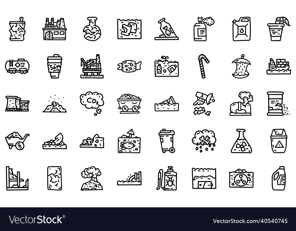 Environment pollution line doodle simple