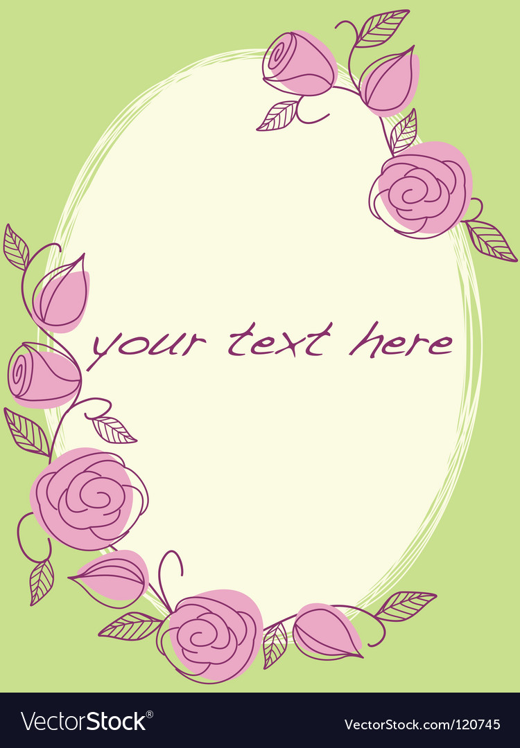 Hand drawn frame with roses