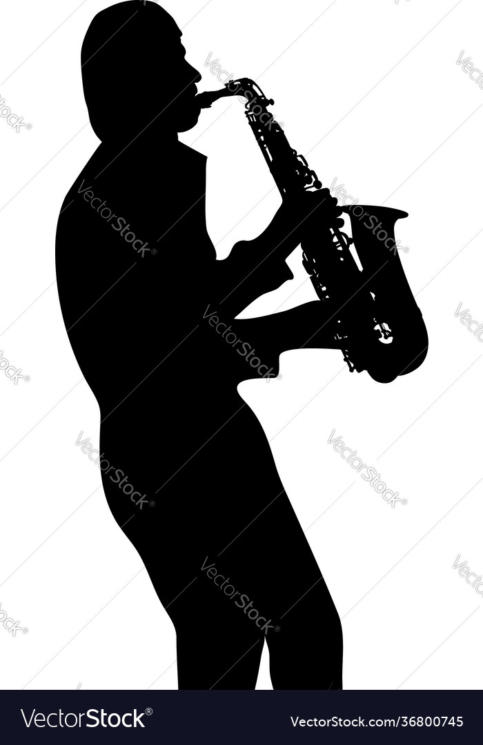 Saxophonist silhouette Royalty Free Vector Image