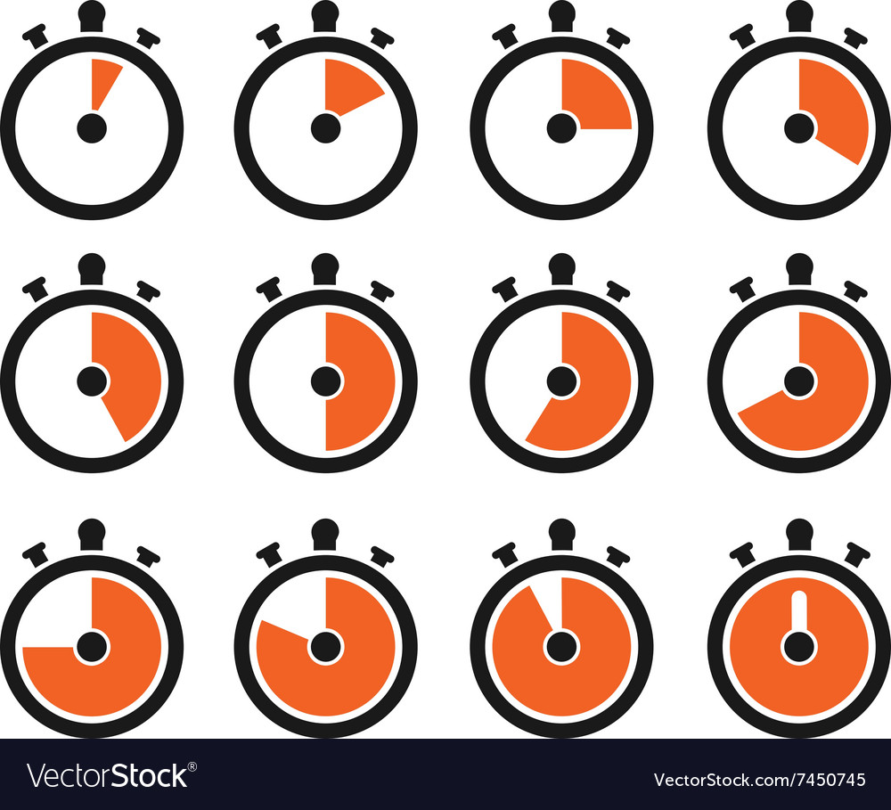 Timer icons Royalty Free Vector Image - VectorStock