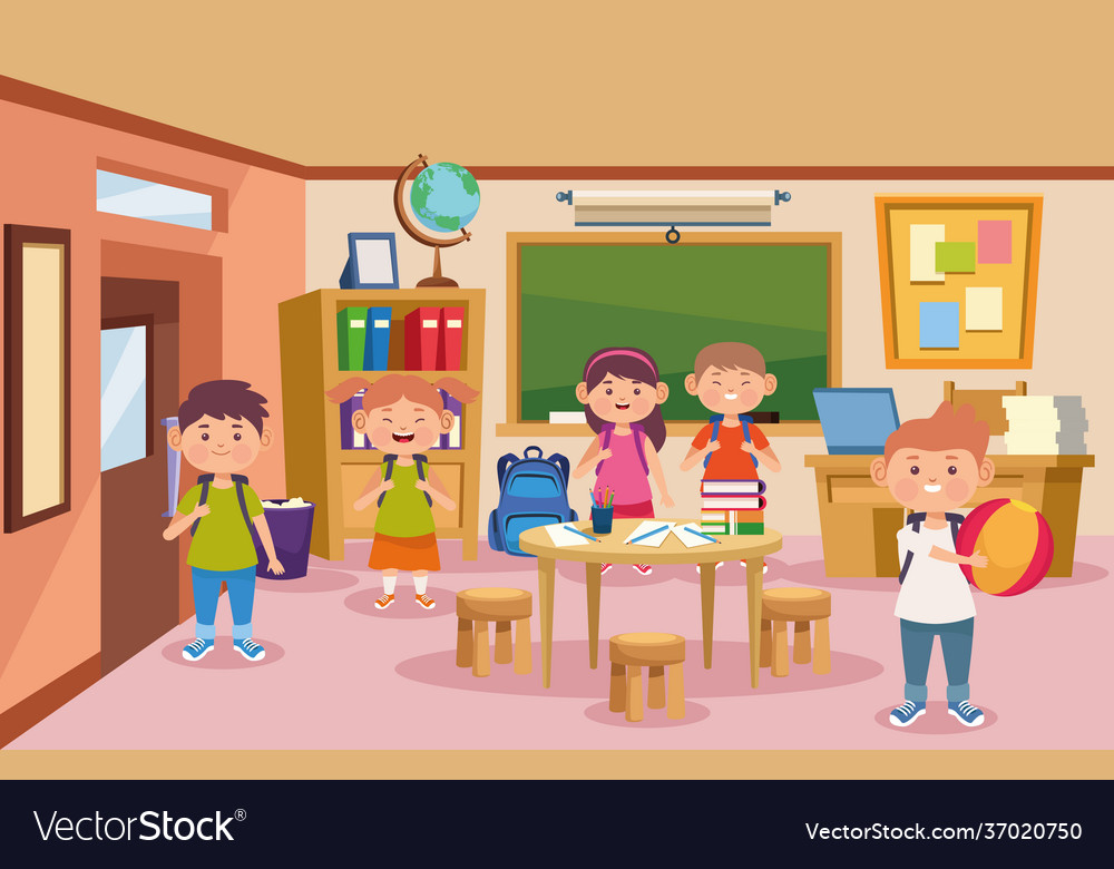 Classroom and kids Royalty Free Vector Image - VectorStock