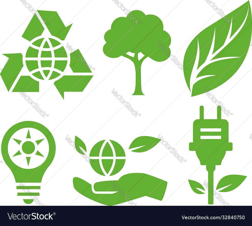 Ecological icons Royalty Free Vector Image - VectorStock