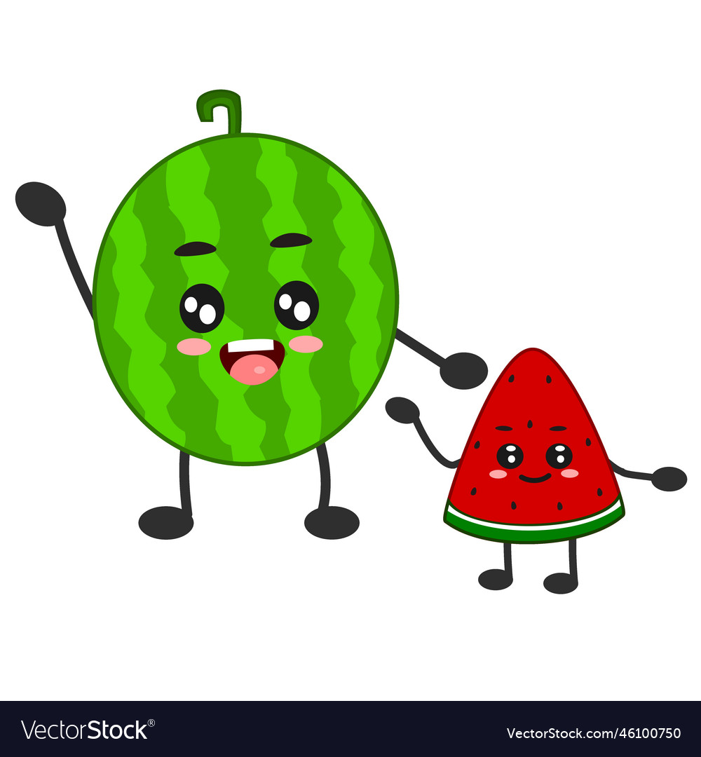 Kawaii watermelon cartoon character Royalty Free Vector Kawaii watermelon cartoon character Royalty Free Vector