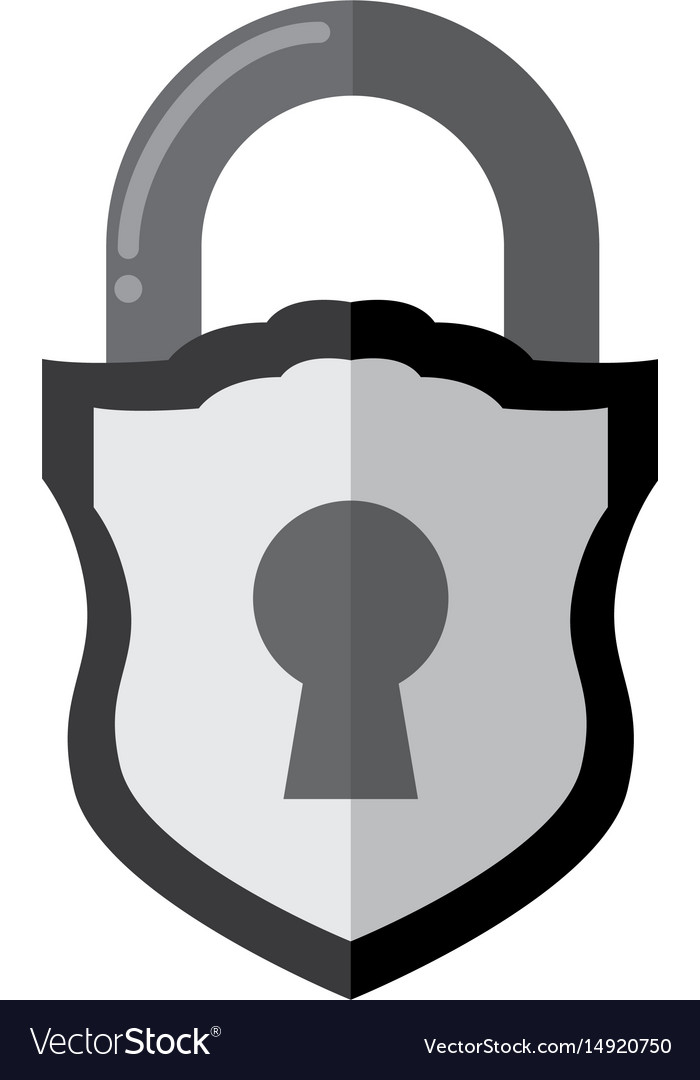 Padlock security shield Royalty Free Vector Image